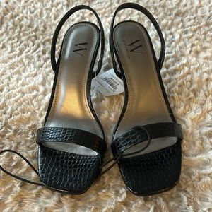 NWT Worthington Black Croc Sandals Sz. 6